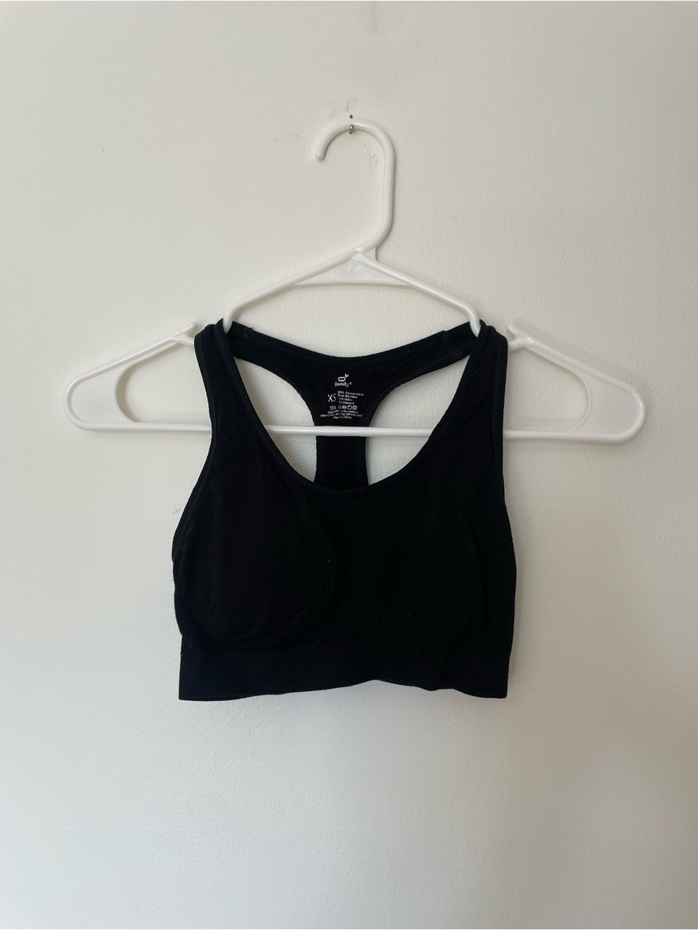 BOODY Black Seamless Racerback Sports Bra